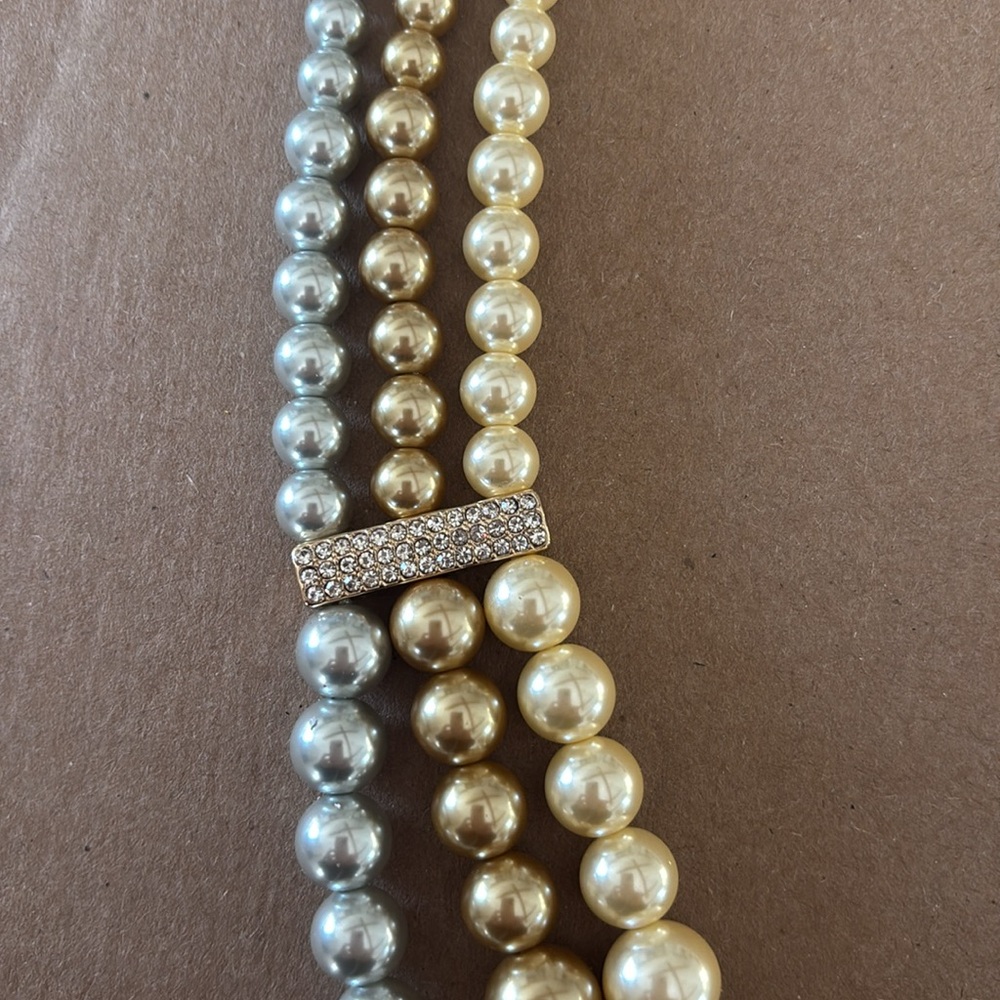 Charter Club Multi-Strand Faux Pearl Necklace – Gold, Ivory & Silver - Picture 3 of 3